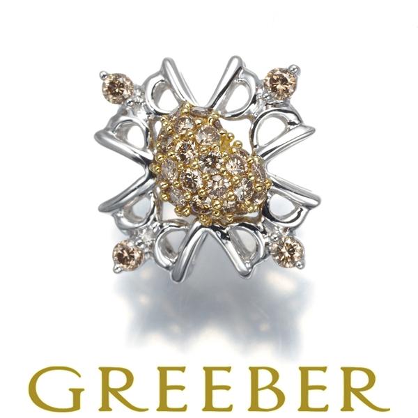 笠原真寿美 ペンダントトップ ダイヤ ダイヤモンド コンビカラー クロス ハート K18WG/YG ...