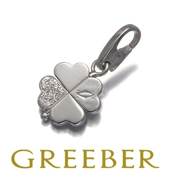 カルティエ ペンダントトップ ダイヤ ダイヤモンド クローバー フリップ チャーム K18WG BL...