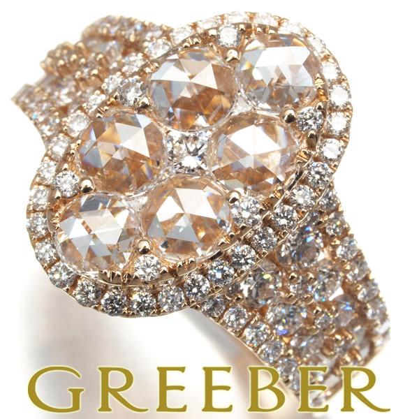 ローズカットダイヤ ダイヤモンド 1.90ct 2種カット リング K18PG 指輪 GENJ 限界...