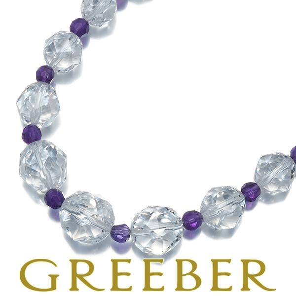 QVC ネックレス クォーツ アメジスト   K18WG 保証書BLJ/GENJ 限界値下げ品