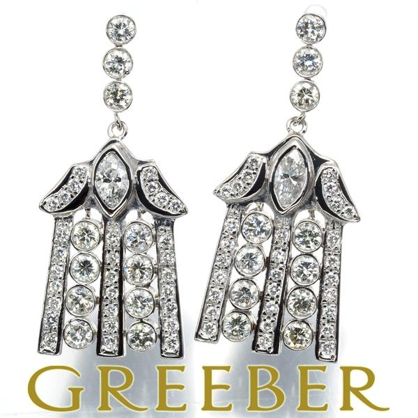 ダイヤ ダイヤモンド 1.37ct/1.37ct 2種カット 揺れる ピアス Pt900 GENJ ...