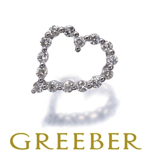 ダイヤ ダイヤモンド 0.57ct ハート ペンダントトップ K18WG GENJ 限界値下げ品