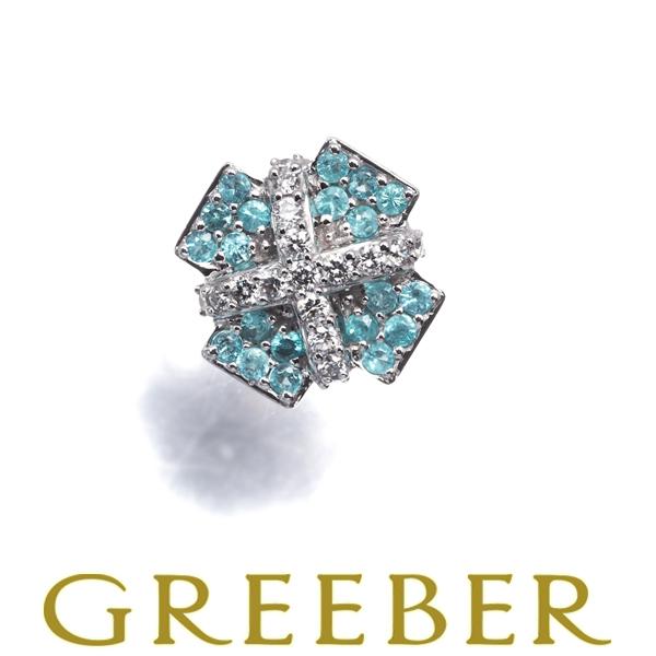 パライバトルマリン 0.18ct ダイヤ ダイヤモンド 0.15ct クロス ペンダントトップ K1...