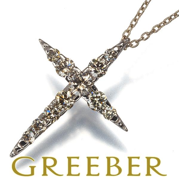 カシケイ ネックレス ダイヤ ダイヤモンド 0.70ct ネイキッド クロス K18BG BLJ