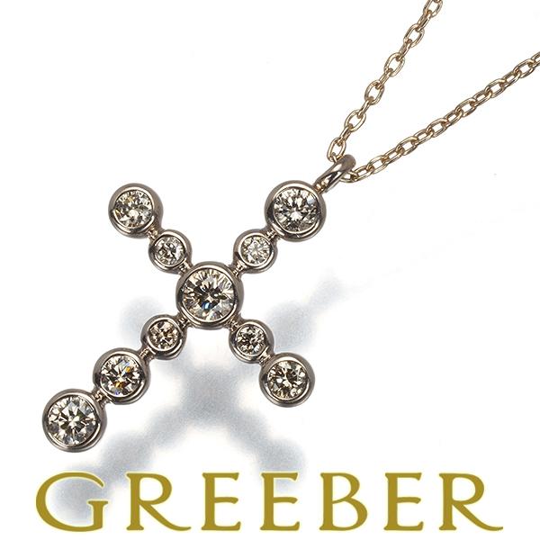 カシケイ ネックレス ダイヤ ダイヤモンド 0.40ct ベゼル クロス ロング K18BG BLJ...