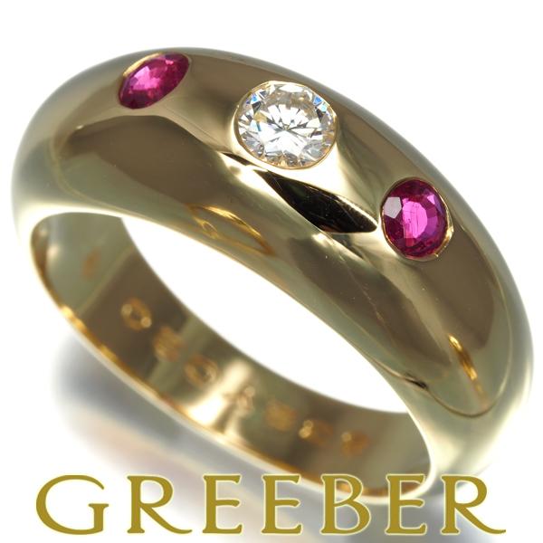 カルティエ リング ダイヤ ダイヤモンド ルビー ダフネ 56号 K18YG 指輪 BLJ