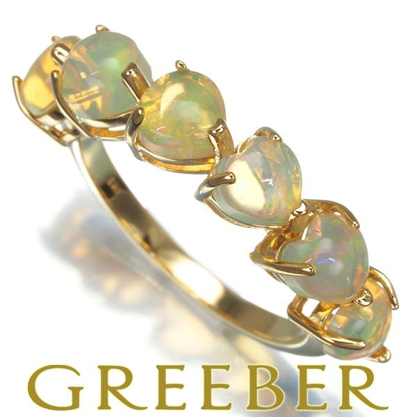 オパール 2.00ct ハート リング K18YG 指輪 GENJ
