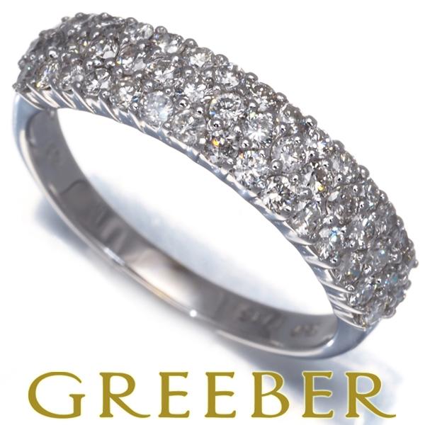 ダイヤ ダイヤモンド 0.85ct パヴェ リング K18WG 指輪 GENJ