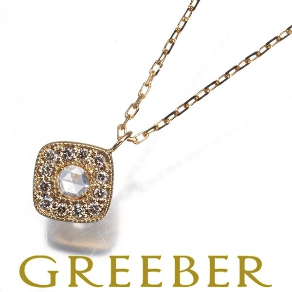 アガット ネックレス ローズカットダイヤ ダイヤモンド 0.06ct K18YG BLJ 大幅値下げ...