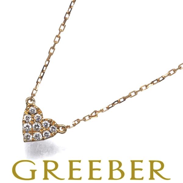 アーカー ネックレス ダイヤ ダイヤモンド 0.05ct ハートパヴェ K18YG BLJ