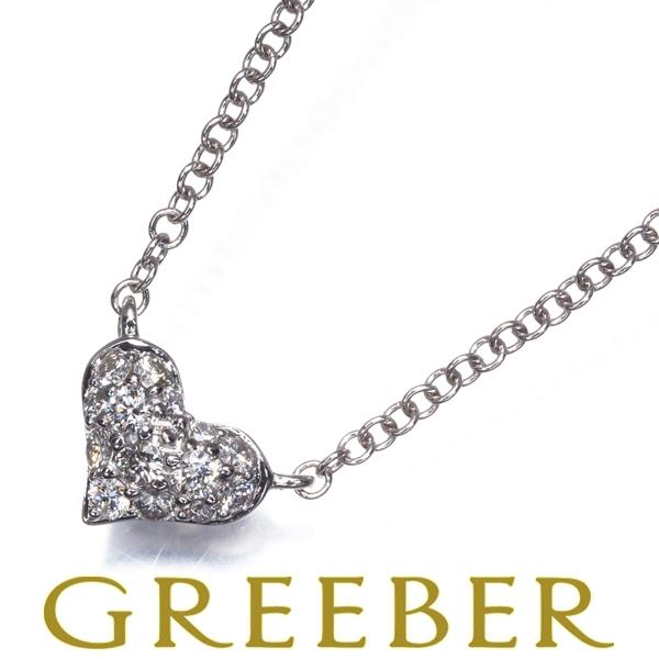 ポンテヴェキオ ネックレス ダイヤ ダイヤモンド 0.17ct ハート パヴェ K18WG BLJ ...