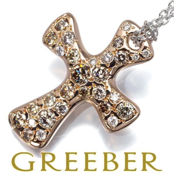 カシケイ ネックレス ダイヤ ダイヤモンド 1.10ct メランジェ クロス K18PG/WG BL...