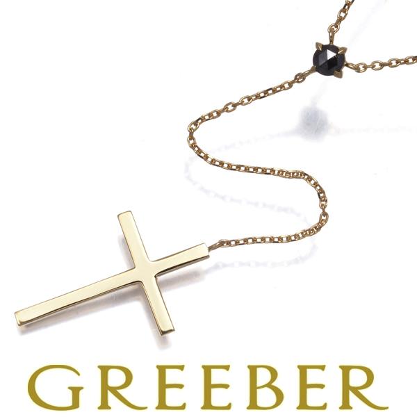 SJX ネックレス ローズカットダイヤ ダイヤモンド 0.10ct クロス Yドロップ K18YG ...