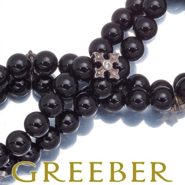 ローリーロドキン ブレスレット オニキス キュービックジルコニア クロス 2連 シルバー 925 保...