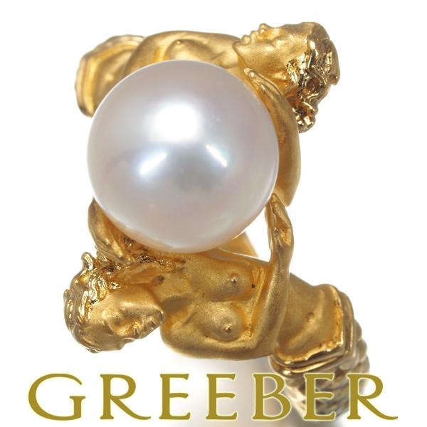 カレライカレラ リング パール 真珠 8.3mm 人魚 サカナ 11号 K18YG 指輪 BLJ 大...