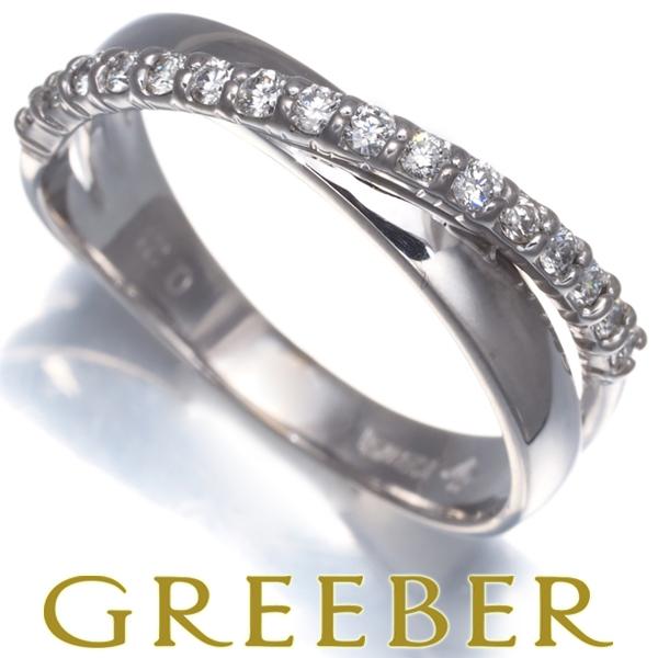 ポンテヴェキオ リング ダイヤ ダイヤモンド 0.21ct クロスライン 12号 K18WG 指輪 ...