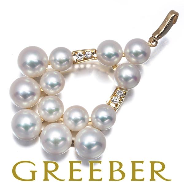 ミキモト ペンダントトップ パール 真珠 5.0-6.2mm ダイヤ ダイヤモンド K18YG BL...