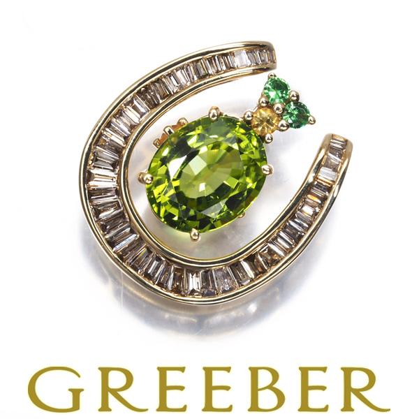 ペリドット 2.33ct サファイア 0.08ct ガーネット ダイヤ ダイヤモンド 3WAY ペン...