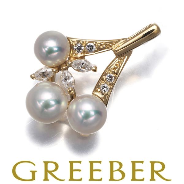 ミキモト ペンダントトップ パール 真珠 5.0-5.7mm ダイヤ ダイヤモンド 0.15ct K...