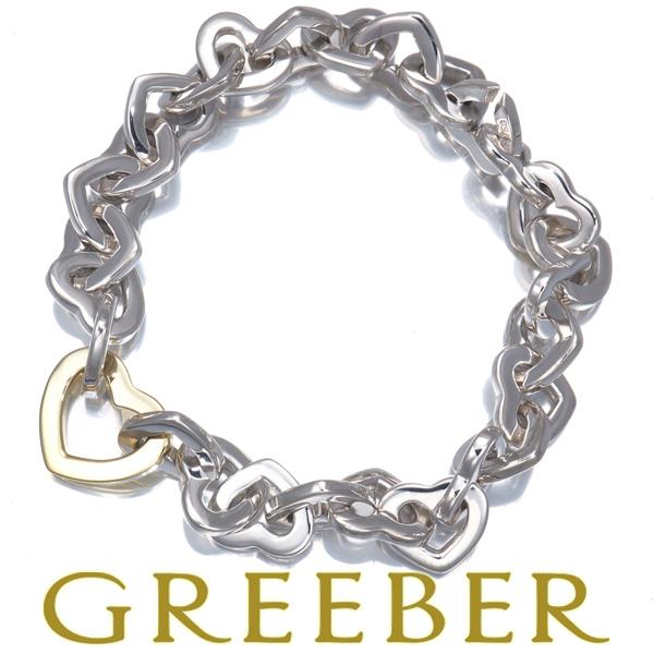 ティファニー ブレスレット ハートリンク チェーン シルバー 925/K18YG BLJ