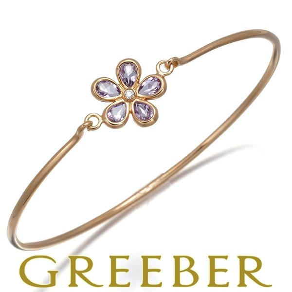 ティファニー ブレスレット アメジスト ダイヤ ダイヤモンド ガーデンフラワー バングル K18PG...