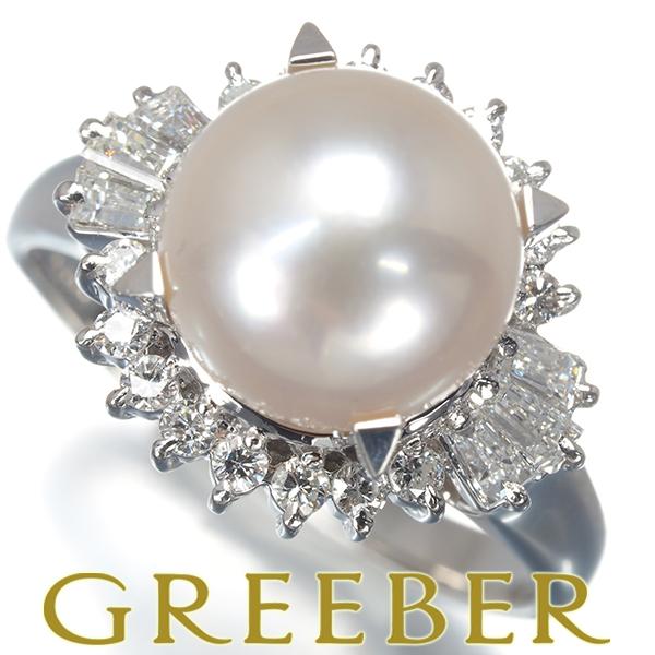 TASAKI タサキ リング パール 真珠 9.0mm ダイヤ ダイヤモンド 0.41ct 10号 ...