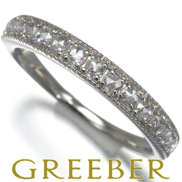 ローズカットダイヤ ダイヤモンド 0.33ct ローズカット ハーフエタニティ ミルグレイン リング...