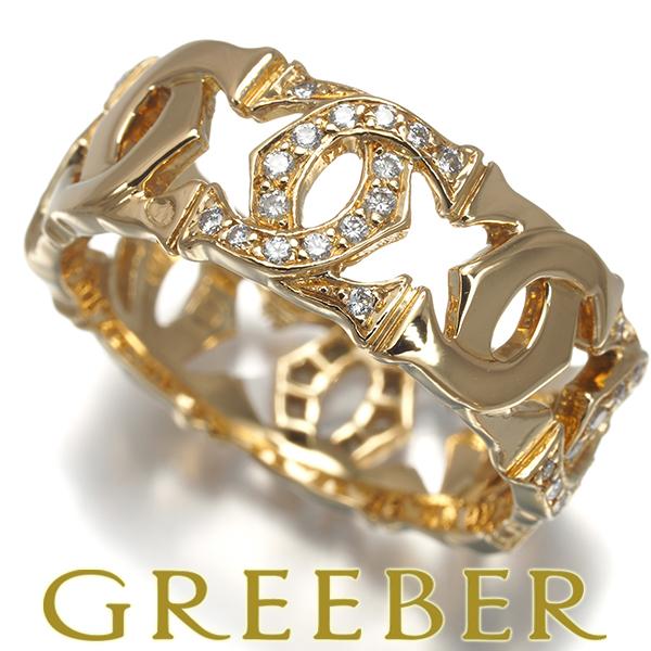 カルティエ リング ダイヤ ダイヤモンド アントルラセ ハーフ 58号 K18YG 指輪 BLJ