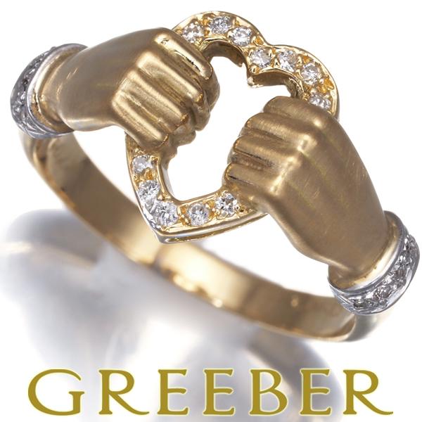 カレライカレラ リング ダイヤ ダイヤモンド ハンド ハート 9号 K18YG/WG 指輪 BLJ