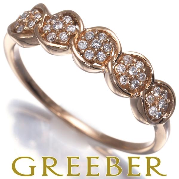 ダイヤ ダイヤモンド 0.15ct フラワー リング K18PG 指輪 GENJ