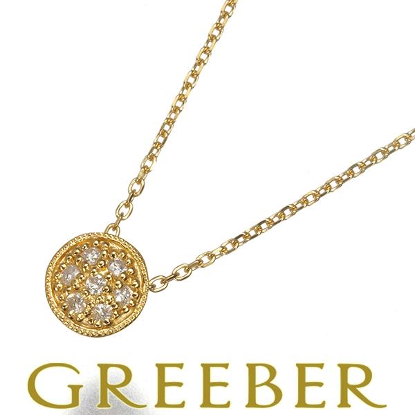 アガット ネックレス ダイヤ ダイヤモンド 0.07ct サークル K18YG BLJ