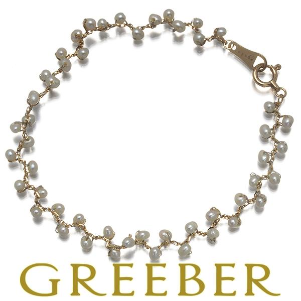 アガット ブレスレット パール 真珠 1.8-2.0mm K10YGBLJ