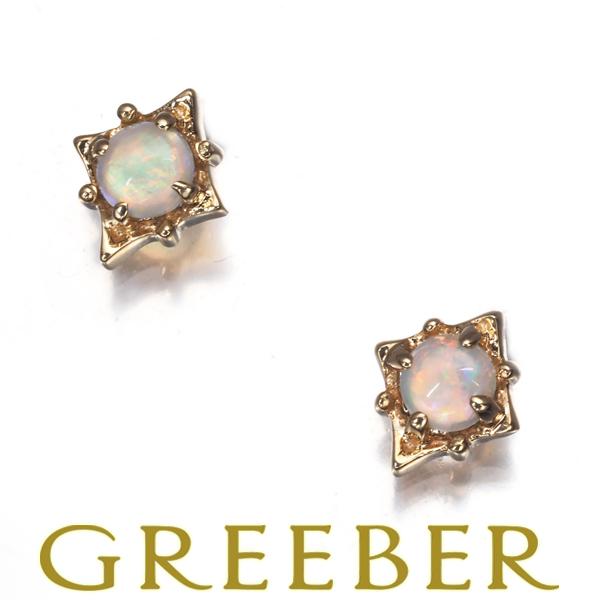 アガット ピアス ホワイトオパール K10YG BLJ