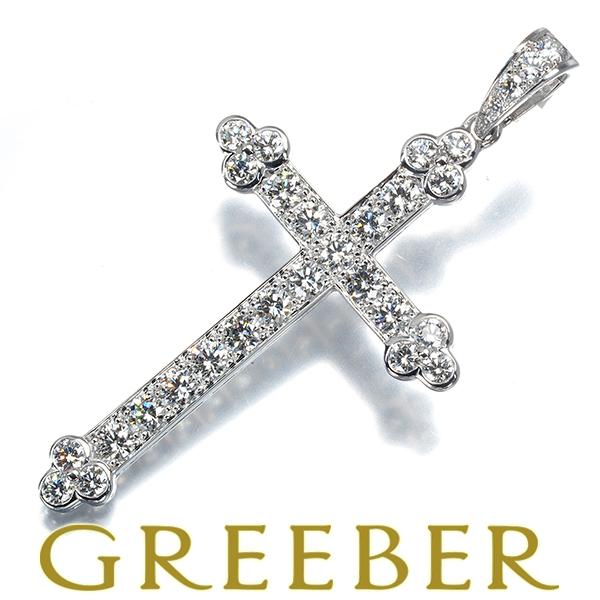 カルティエ ペンダントトップ ダイヤ ダイヤモンド ゴシック クロス K18WG BLJ