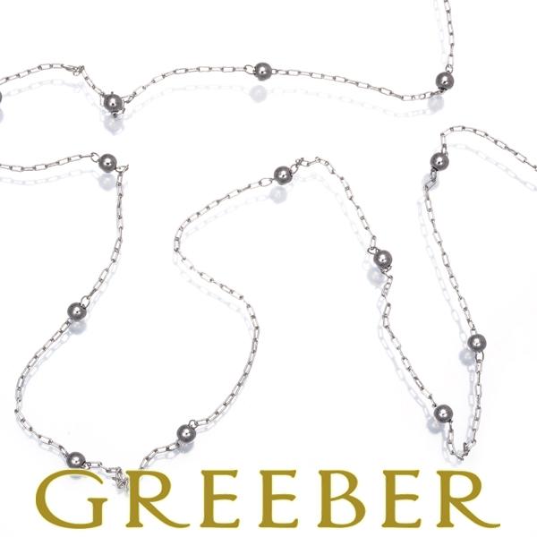 ステーション チェーンネックレス 45cm K18WG 【中古】GENJ