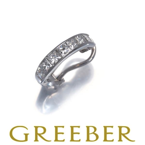 ミキモト イヤリング ダイヤ ダイヤモンド 0.70ct プリンセスカット 片耳 フープ Pt950...