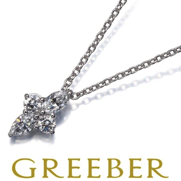 和光 ネックレス ダイヤ ダイヤモンド 0.39ct マーキス 2種カット Pt900/Pt850 ...