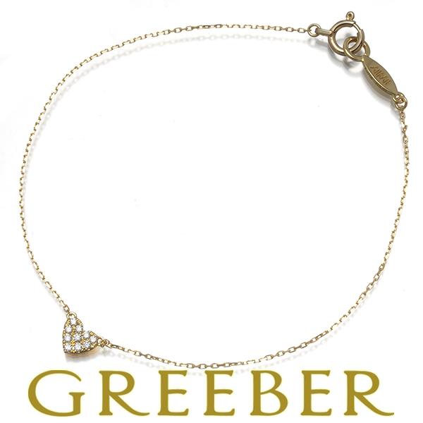 アーカー ブレスレット ダイヤ 0.05ct ハートパヴェ  K18YG 【中古】BLJ