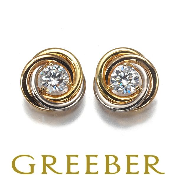 カルティエ トリニティピアス ダイヤ ダイヤモンド スリーカラー K18YG/WG/PG BLJ 大...