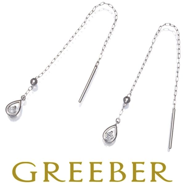 ダイヤ ダイヤモンド 一粒 ドロップ アメリカン ピアス K18WG GENJ