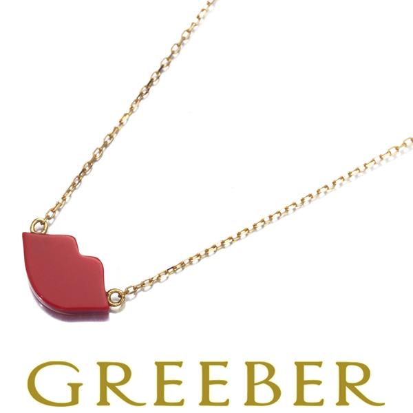 アーカー ネックレス  キスミー ローズ イミテーションストーン K18YG【中古】BLJ