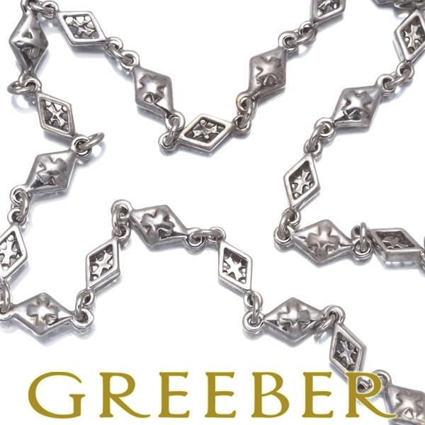 ローリーロドキン チェーンネックレス ダイヤ ダイヤモンドシェイプ クロスオープン 41cm シルバ...