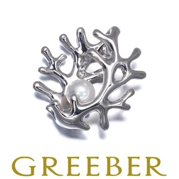 ミキモト ペンダントトップ パール 真珠 5.0mm 珊瑚 サンゴモチーフ K18WG BLJ