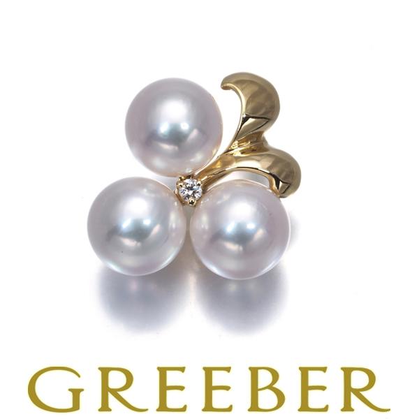 ミキモト ペンダントトップ パール 真珠 6.3mm ダイヤ ダイヤモンド K18YG BLJ