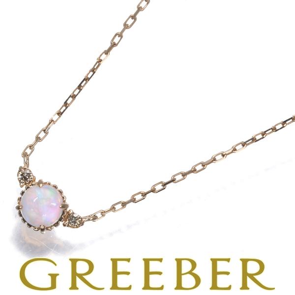 アガット ネックレス オパール ダイヤ ダイヤモンド 0.01ct K10YG BLJ