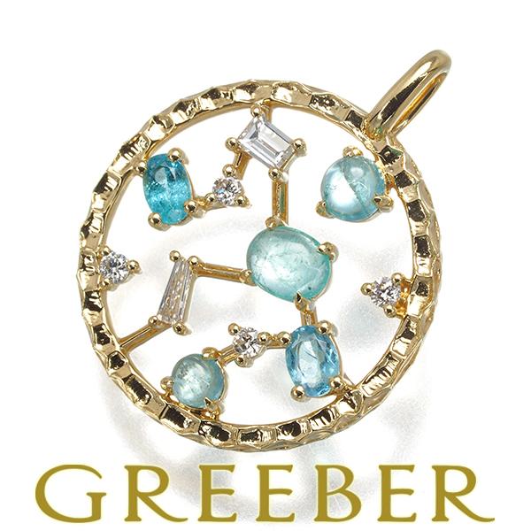 パライバトルマリン 0.42ct ダイヤ ダイヤモンド 0.113ct 3種カット 透かし ペンダン...