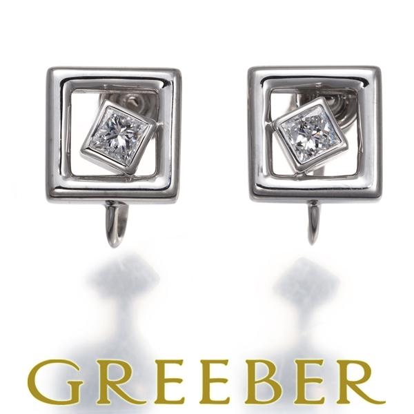 TASAKI タサキ イヤリング ダイヤ ダイヤモンド 0.17ct/0.17ct スクエア プリン...