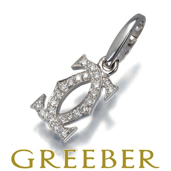 カルティエ ペンダントトップ ダイヤ ダイヤモンド 2C ドゥーブルC C2 チャーム K18WG ...