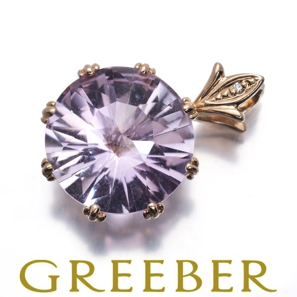 ジュステラ ペンダントトップ アメジスト ダイヤ ダイヤモンド 0.005ct K18WG/PG B...