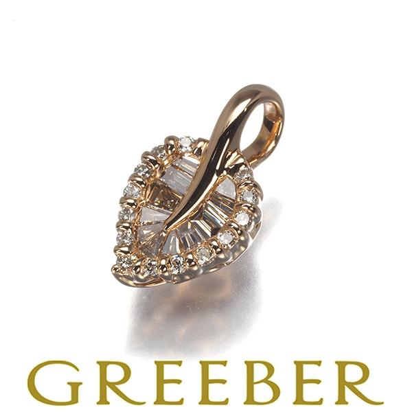 ダイヤ ダイヤモンド 0.30ct リーフ 2種カット ペンダントトップ K18PG GENJ